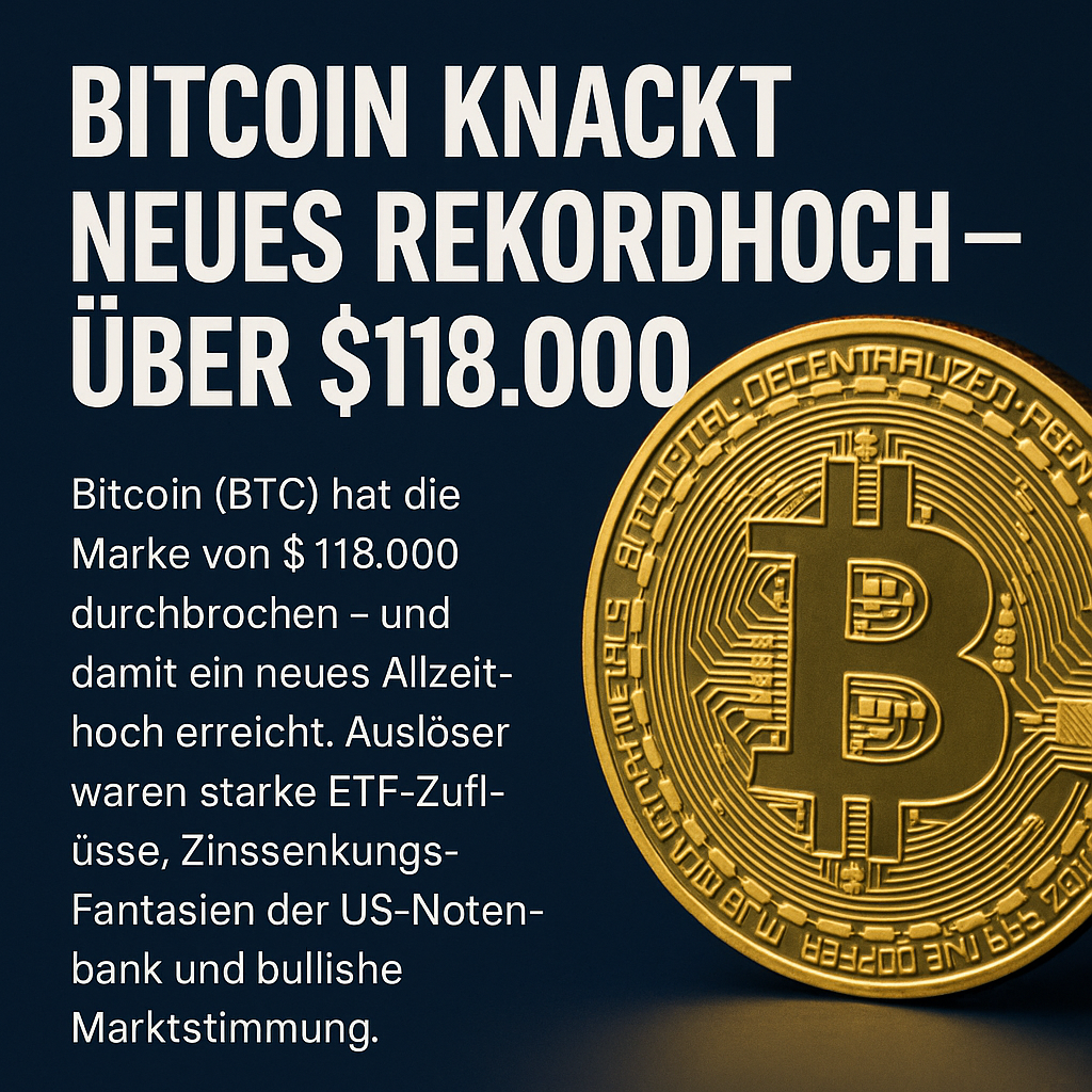Bitcoin knackt neues Rekordhoch