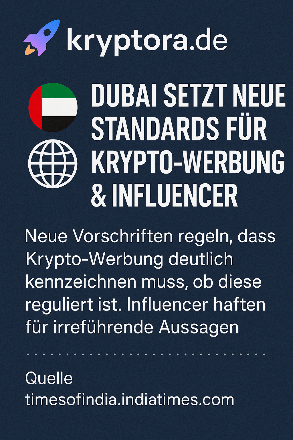 Dubai setzt neue Standards für Krypto-Werbung & Influencer