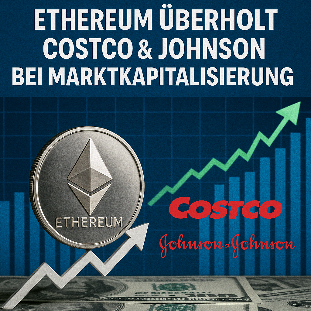 Ethereum überholt Costco & Johnson & Johnson bei Marktkapitalisierung