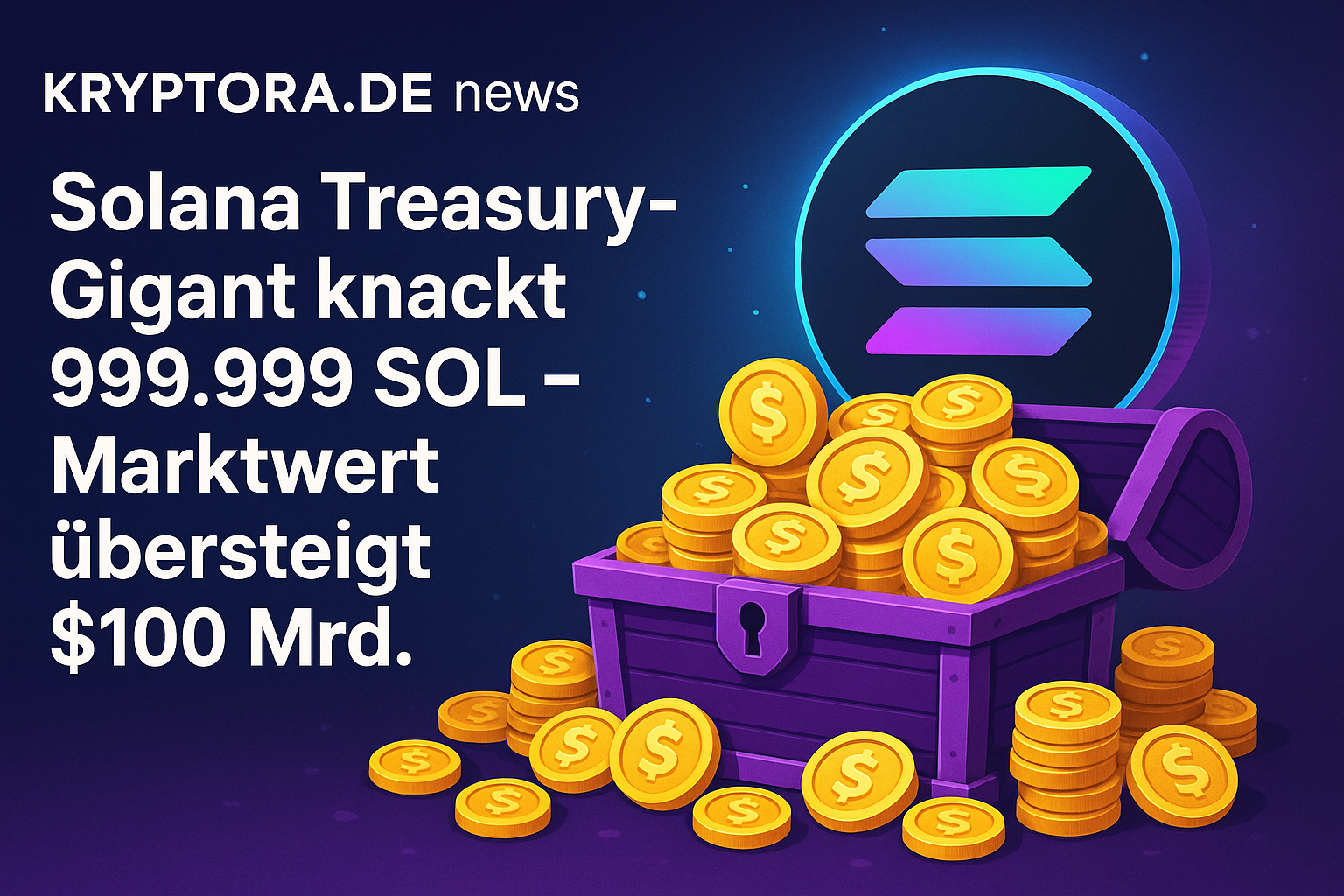 Solana Treasury-Gigant knackt 999.999 SOL – Marktwert übersteigt $100 Mrd.